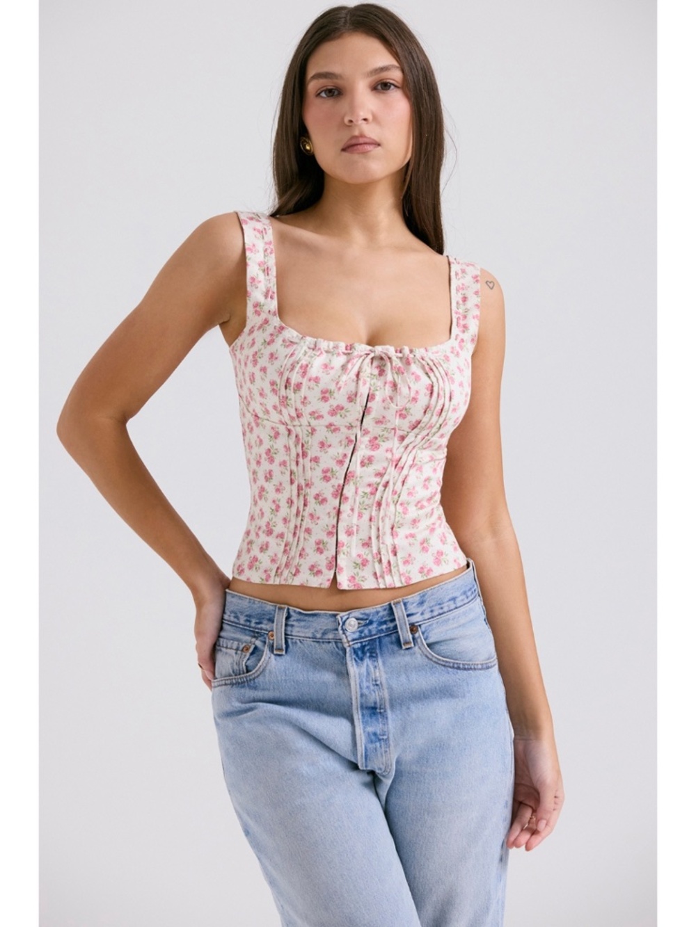 NEW House of CB Chicca Rosebud Print Top Medium - Picture 5 of 14
